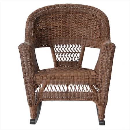 Jeco W00205R-C-2-RCES 3 Piece Honey Rocker Wicker Chair Set W00205R-C_2-RCES